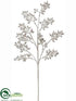 Silk Plants Direct Glittered Leaf Spray - Pewter - Pack of 12