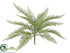 Silk Plants Direct Lace Fern Bush - Green Glittered - Pack of 12