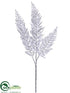 Silk Plants Direct Lace Fern Spray - Silver Glittered - Pack of 36