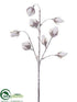 Silk Plants Direct Cotton Ball Spray - White Glittered - Pack of 24