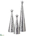 Silk Plants Direct Mosaic Cone Topiary - Silver Clear - Pack of 1