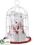 Silk Plants Direct Birdcage - White Red - Pack of 1