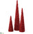 Beaded Cone Topiary - Red - Pack of 2