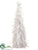 Feather Cone Topiary - White Glittered - Pack of 2