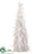 Feather Cone Topiary - White Glittered - Pack of 2