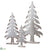 Christmas Tree Table Top - Silver Antique - Pack of 4