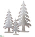 Silk Plants Direct Christmas Tree Table Top - Silver - Pack of 4