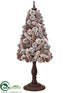 Silk Plants Direct Pine Cone Topiary - Brown Whitewashed - Pack of 1