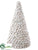 Cone Topiary - White Glittered - Pack of 2