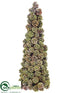 Silk Plants Direct Moss Pine Cone Topiary - Brown Green - Pack of 2