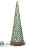 Silk Plants Direct Feather Cone Topiary - Green Brown - Pack of 2
