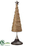 Silk Plants Direct Rope Cone Topiary Tree - Beige Silver - Pack of 2