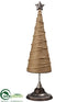 Silk Plants Direct Rope Cone Topiary Tree - Beige Silver - Pack of 2