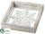Snowflake Wood Tray - White Antique - Pack of 4
