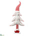 Silk Plants Direct Pompon Christmas Tree - White Red - Pack of 2