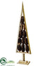 Silk Plants Direct Pine Cone Tree Topiary - Brown Gold - Pack of 8