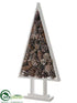 Silk Plants Direct Pine Cone Topiary Tree - Brown Whitewashed - Pack of 4