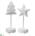 Silk Plants Direct Star, Tree Table Top - White - Pack of 2