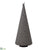 Cone Topiary With Pompon - Black White - Pack of 4