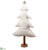 Christmas Tree With Star - White Brown - Pack of 2
