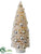 Glittered Christmas Tree Ornament - Silver Champagne - Pack of 6