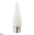 Silk Plants Direct Glittered Pine Tree - White - Pack of 2