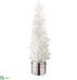 Silk Plants Direct Glittered Pine Tree - White - Pack of 2