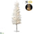 Glittered Pine Tree - White - Pack of 4
