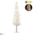 Glittered Pine Tree - White - Pack of 2