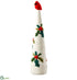 Silk Plants Direct Cardinal on Holly Cone Topiary - White Red - Pack of 4