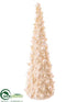 Silk Plants Direct Beaded Cone Topiary - Pearl - Pack of 2