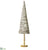 Glittered Cone Topiary With Stand - Brown - Pack of 4