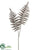 Leather Fern Spray - Silver Antique - Pack of 12