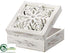 Silk Plants Direct Wood Box - White Antique - Pack of 2