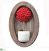 Silk Plants Direct Berry Topiary Frame, Wall Decor - Red - Pack of 4