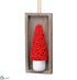 Silk Plants Direct Berry Cone Topiary Hanging Wall Decor - Red - Pack of 3