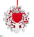 Silk Plants Direct Merry Christmas Reindeer Hanging Wall Piece - White Red - Pack of 12