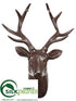 Silk Plants Direct Reindeer Head Decor - Brown - Pack of 1