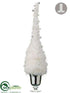 Silk Plants Direct Beaded Ice Cone Topiary - White - Pack of 2