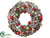 Glitter Pine Cone, Ball Wreath - Red Green - Pack of 2
