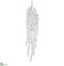 Silk Plants Direct Glittered Pine Hanging Decor - White - Pack of 6