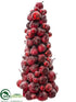 Silk Plants Direct Fruit Cone Topiary - Red Snow - Pack of 1