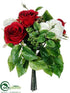 Silk Plants Direct Rose, Mini Berry Bouquet - Red White - Pack of 12