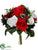 Rose, Holly, Berry Bouquet - Red White - Pack of 12
