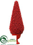 Silk Plants Direct Berry Cone Topiary - Red - Pack of 2