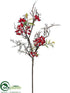 Silk Plants Direct Iced Rose Hip Spray - Red Ice - Pack of 12