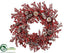 Silk Plants Direct Berry, Pine Cone Wreath - Red - Pack of 1