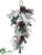 Rose Hip, Pine Cone, Pine Swag - White Brown - Pack of 2