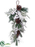 Silk Plants Direct Rose Hip, Pine Cone, Pine Swag - White Brown - Pack of 2