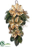 Silk Plants Direct Poinsettia, Twig, Pine Swag - Gold Green - Pack of 2